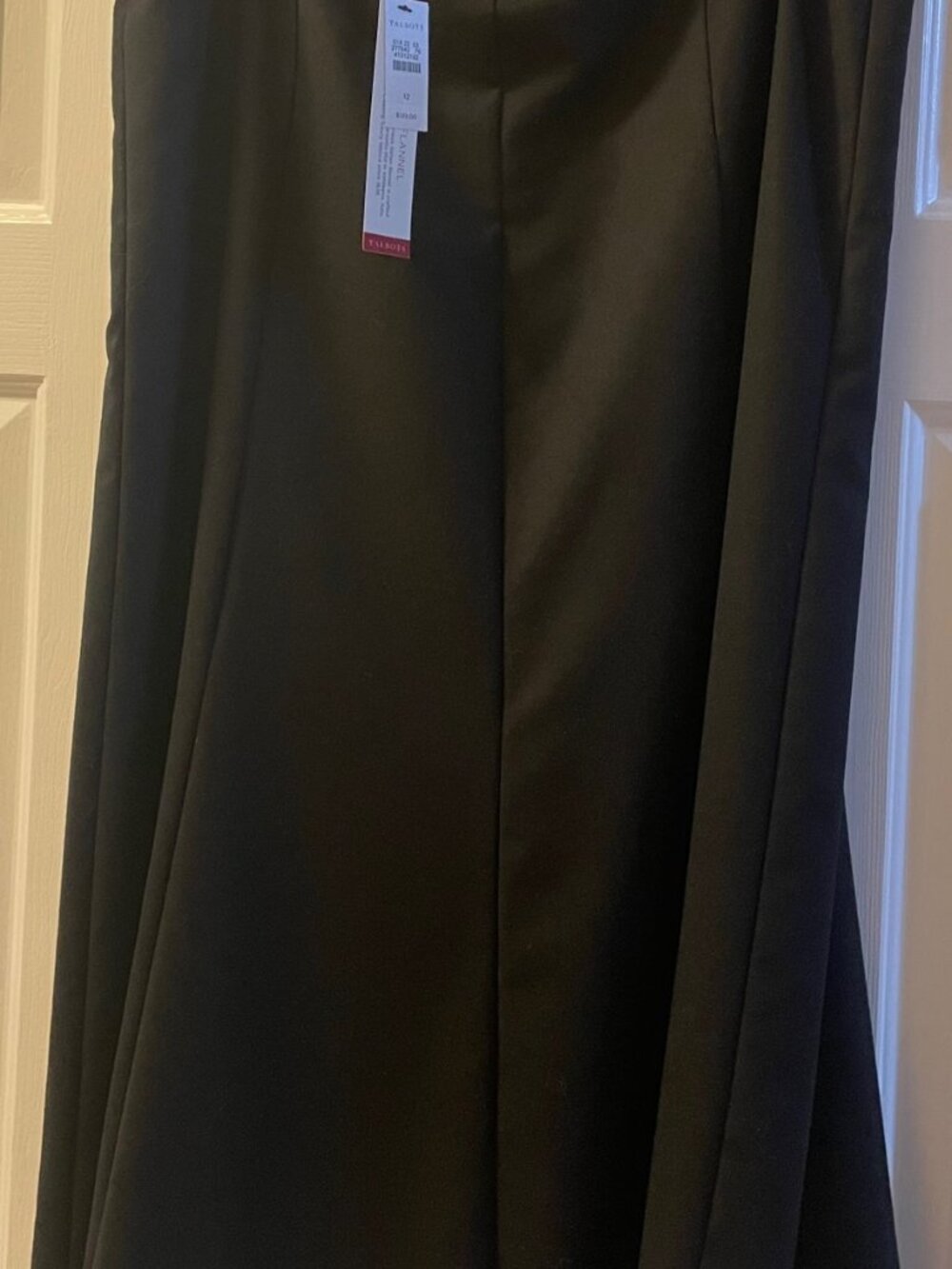 NEW - MSRP $139.00 - Talbots Italian Flannel Midi Skirt - Black - SIZE 12